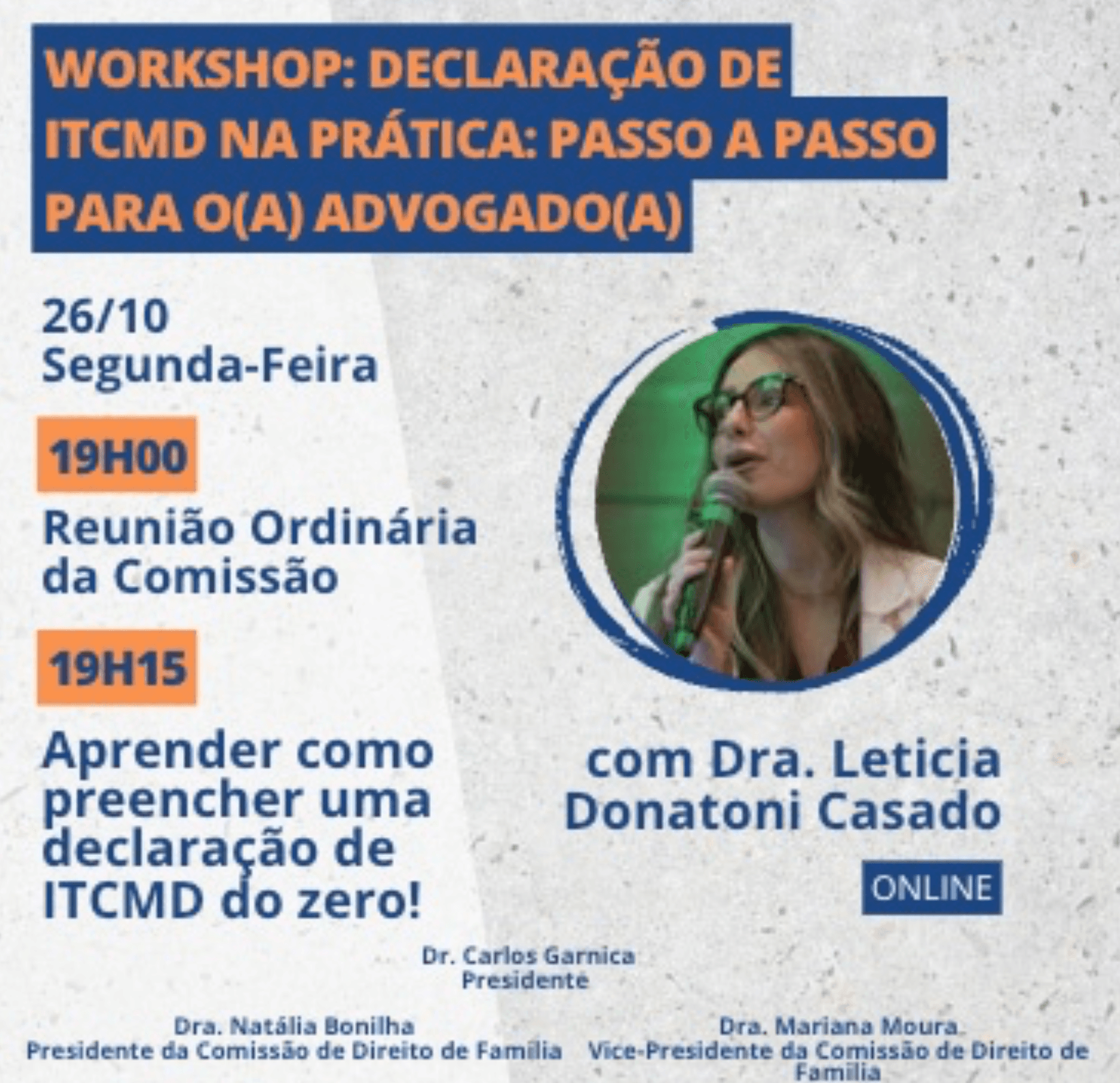 Reunião Comissão de Direito de Família e Sucessões: Declaração de ITCMD: passo a passo para o(a) advogado(a)